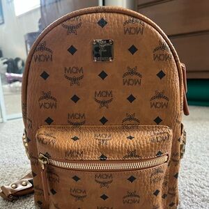Medium MCM backpack with gold studs